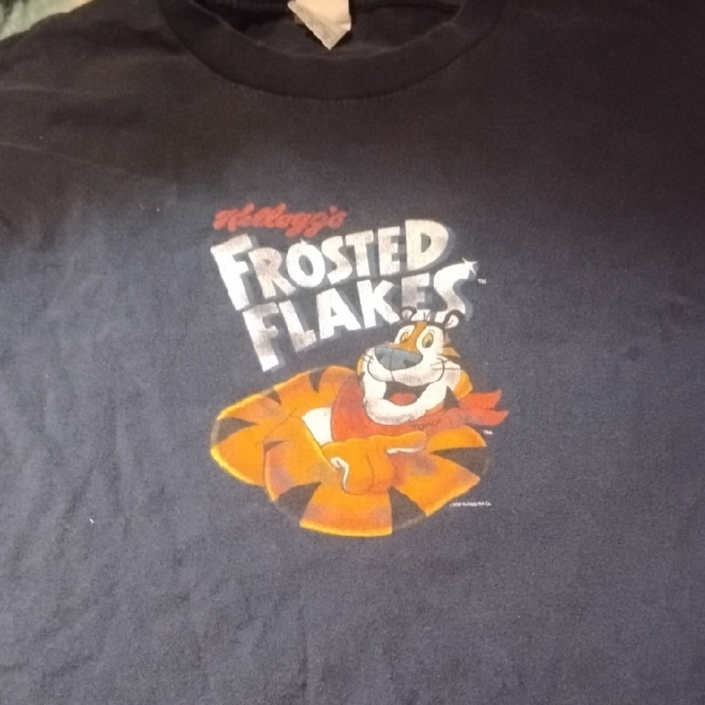 Men's Black Vintage Large Frosted Flakes Cereal Tony The Tiger Promo Shirt